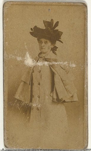 [Actress wearing coat with embellished sleeves], from the Actors and Actresses series (N145-8) issued by Duke Sons & Co. to promote Duke Cigarettes