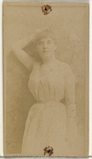 [Actress posing with hand over head], from the Actors and Actresses series (N145-8) issued by Duke Sons & Co. to promote Duke Cigarettes