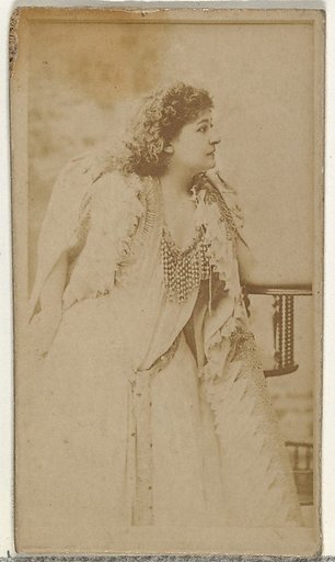 [Actress posing in thick cloak], from the Actors and Actresses series (N145-8) issued by Duke Sons & Co. to promote Duke Cigarettes