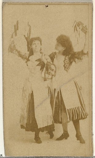 [Actresses dancing with tambourines], from the Actors and Actresses series (N145-8) issued by Duke Sons & Co. to promote Duke Cigarettes