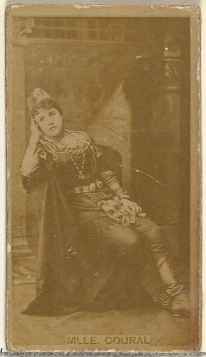 Mlle. Coural, from the Actors and Actresses series (N145-8) issued by Duke Sons & Co. to promote Duke Cigarettes