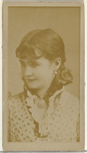 Lotta, from the Actors and Actresses series (N145-8) issued by Duke Sons & Co. to promote Duke Cigarettes