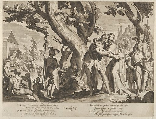 The Meeting of Moses and Jethro, plate 1 from "Thronus Justitiae, tredecim pulcherrimus tabulis..."