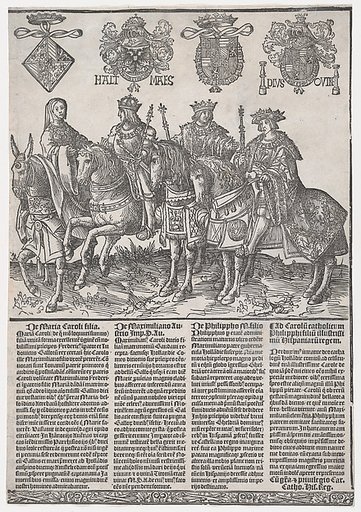 Procession of the Counts and Countess of Holland on Horseback: Mary of Burgundy, Maximilian I, Philip the Fair, and Charles V