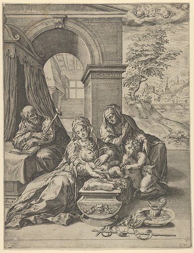 The Holy Family with Saint Anne and the young Saint John the Baptist