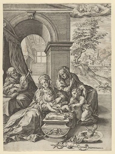 The Holy Family with Saint Anne and the young Saint John the Baptist
