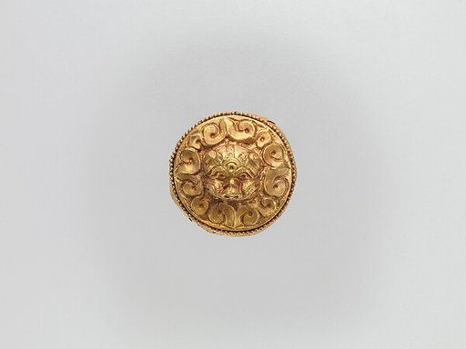 Cap-Shaped Plaque with Lion