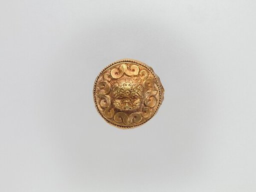 Cap-Shaped Plaque with Lion