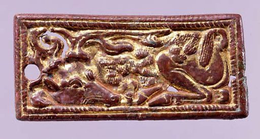Belt Buckle with Recumbent Stags