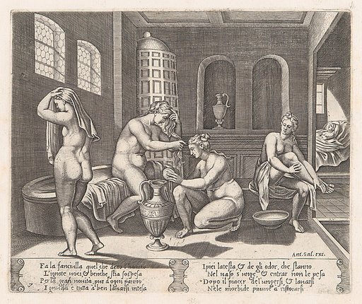 Plate 7: Psyche attended in her bath, from "The Story of Cupid and Psyche as told by Apuleius"