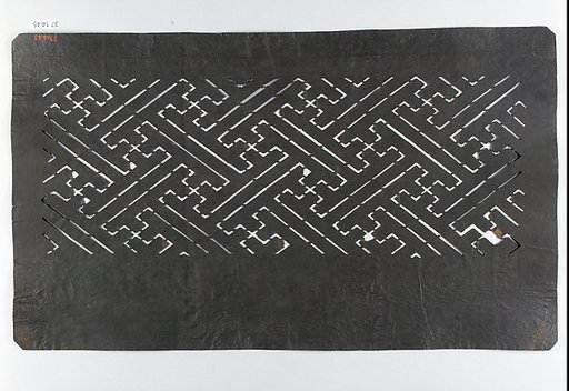 Stencil with Continuous Fret Pattern (sayagata)