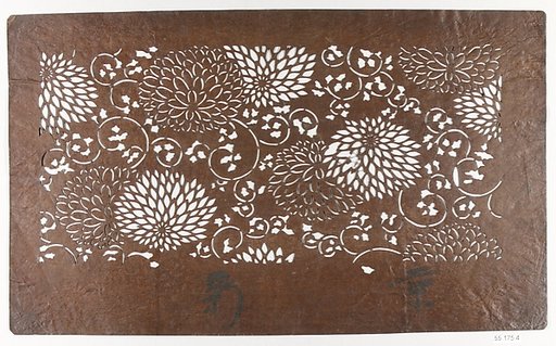 Stencil with Chrysanthemums