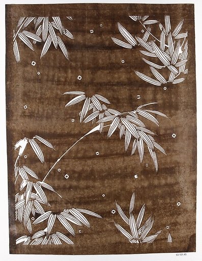 Stencil with Bamboo and Falling Snow