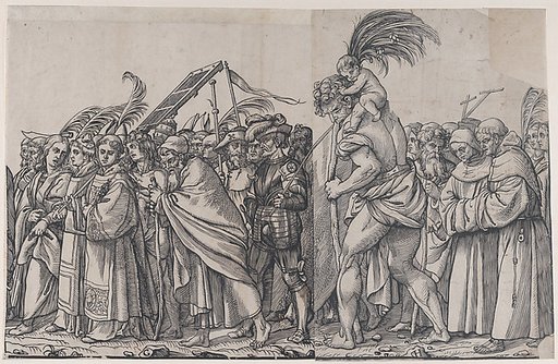 Section H: Saint Christopher carrying the Christ Child, from "The Triumph of Christ"