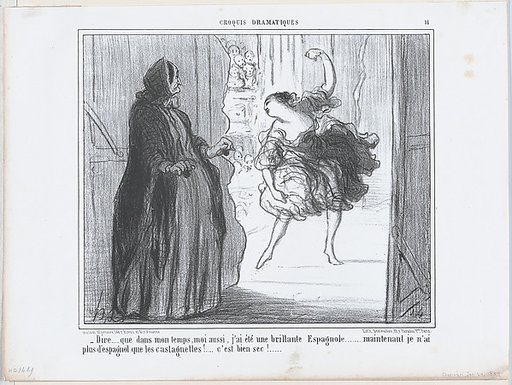 Dire que dans mon temps, moi aussi..., from Croquis Dramatiques, published in Le Charivari, January 24, 1857