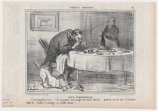 Scêne d'Hippophagie, from Croquis Dramatiques, published in Le Charivari, January 10, 1857