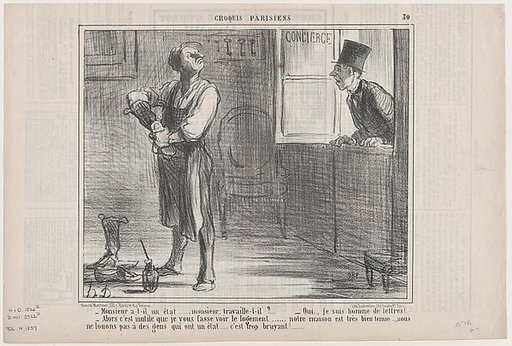 Monsieur a-t-il un état..., from "Croquis Parisiens"