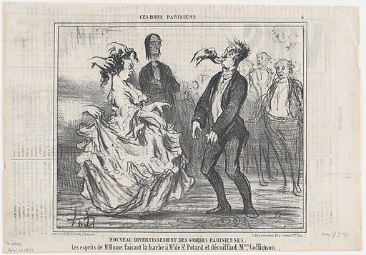 Nouveau Divertissement des Soirées Parisiennes, from Ces Bons Parisiens, published in Le Charivari, April 16, 1857