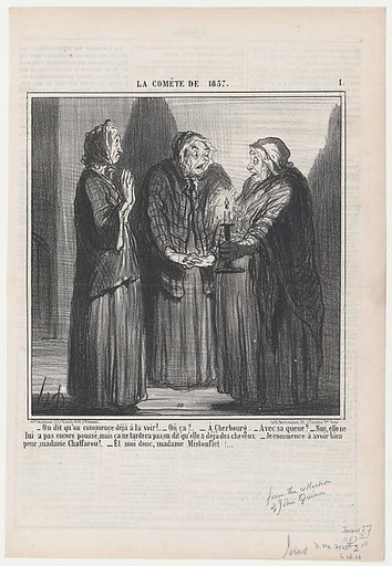 On dit qu'on commence déja a la voir..., from La Comète de 1857, published in Le Charivari, March 7, 1857