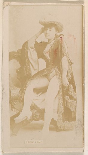 Sadie Lane, from the Actresses series (N245) issued by Kinney Brothers to promote Sweet Caporal Cigarettes