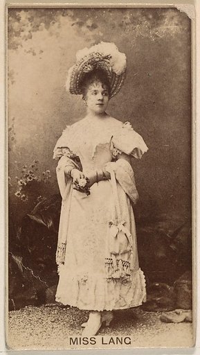 Miss Lang, from the Actresses series (N245) issued by Kinney Brothers to promote Sweet Caporal Cigarettes