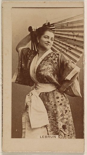 Mlle. Le Brun, from the Actresses series (N245) issued by Kinney Brothers to promote Sweet Caporal Cigarettes