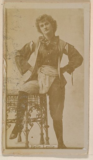 Belle Leslie, from the Actresses series (N245) issued by Kinney Brothers to promote Sweet Caporal Cigarettes