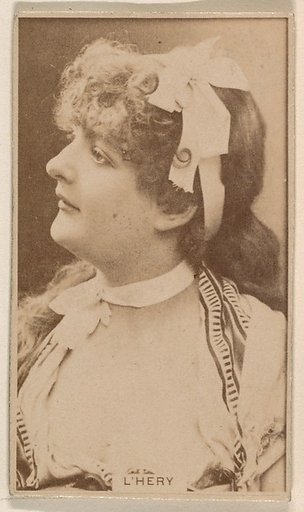 Miss L'Hery, from the Actresses series (N245) issued by Kinney Brothers to promote Sweet Caporal Cigarettes