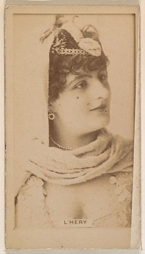 Miss L'Hery, from the Actresses series (N245) issued by Kinney Brothers to promote Sweet Caporal Cigarettes
