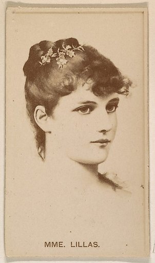 Mme. Lillas, from the Actresses series (N245) issued by Kinney Brothers to promote Sweet Caporal Cigarettes