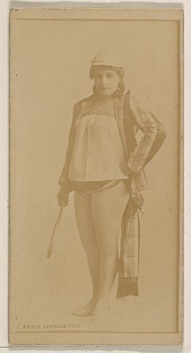 Annie Livingston, from the Actresses series (N245) issued by Kinney Brothers to promote Sweet Caporal Cigarettes