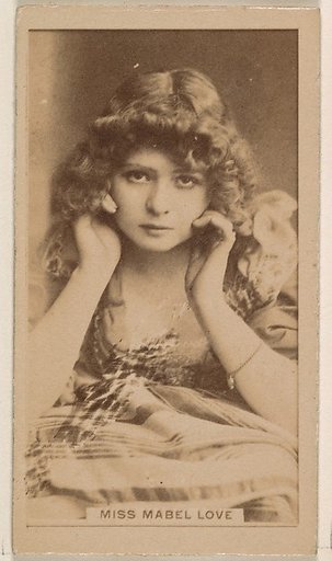 Miss Mabel Love, from the Actresses series (N245) issued by Kinney Brothers to promote Sweet Caporal Cigarettes