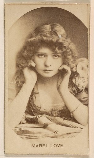 Miss Mabel Love, from the Actresses series (N245) issued by Kinney Brothers to promote Sweet Caporal Cigarettes