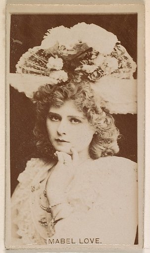 Miss Mabel Love, from the Actresses series (N245) issued by Kinney Brothers to promote Sweet Caporal Cigarettes