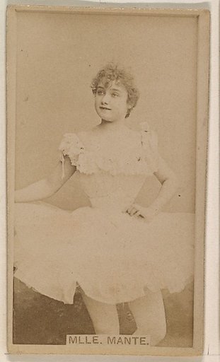 Mlle. Mante, from the Actresses series (N245) issued by Kinney Brothers to promote Sweet Caporal Cigarettes