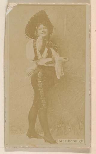 Miss Marlborough, from the Actresses series (N245) issued by Kinney Brothers to promote Sweet Caporal Cigarettes