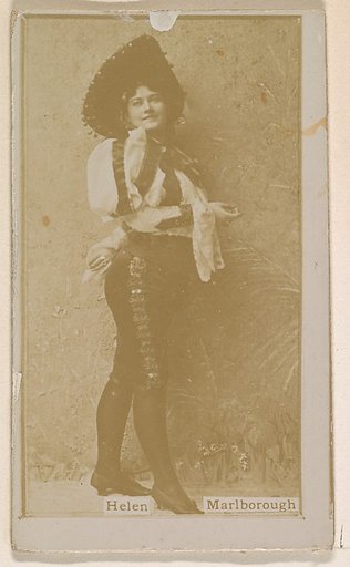 Miss Helen Marlborough, from the Actresses series (N245) issued by Kinney Brothers to promote Sweet Caporal Cigarettes