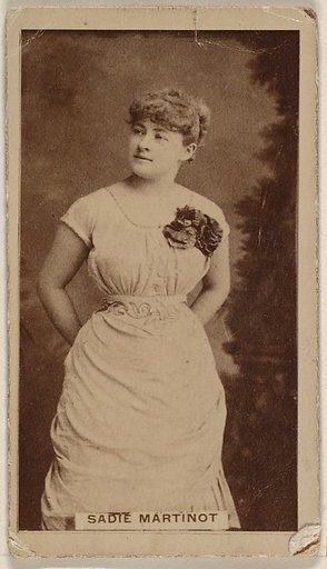 Sadie Martinot, from the Actresses series (N245) issued by Kinney Brothers to promote Sweet Caporal Cigarettes