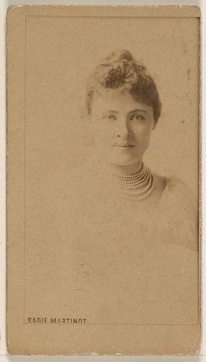 Sadie Martinot, from the Actresses series (N245) issued by Kinney Brothers to promote Sweet Caporal Cigarettes