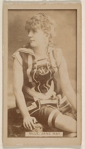 Mlle. Jane May, from the Actresses series (N245) issued by Kinney Brothers to promote Sweet Caporal Cigarettes