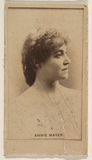 Annie Mayer, from the Actresses series (N245) issued by Kinney Brothers to promote Sweet Caporal Cigarettes