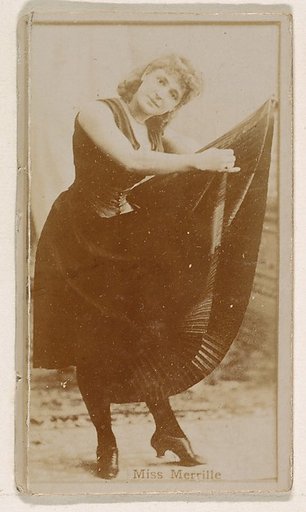 Miss Merrille, from the Actresses series (N245) issued by Kinney Brothers to promote Sweet Caporal Cigarettes