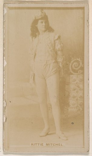 Kittie Mitchell, from the Actresses series (N245) issued by Kinney Brothers to promote Sweet Caporal Cigarettes