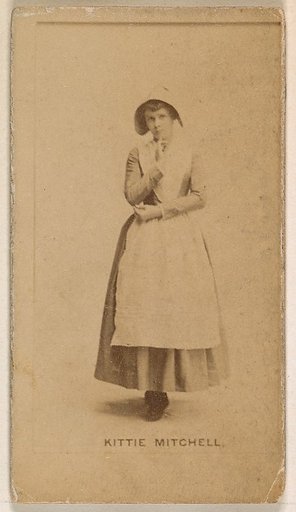 Kittie Mitchell, from the Actresses series (N245) issued by Kinney Brothers to promote Sweet Caporal Cigarettes