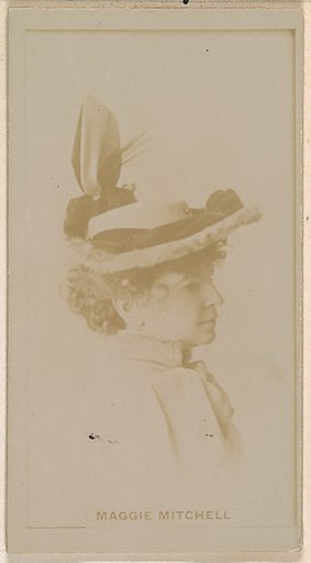 Maggie Mitchell, from the Actresses series (N245) issued by Kinney Brothers to promote Sweet Caporal Cigarettes