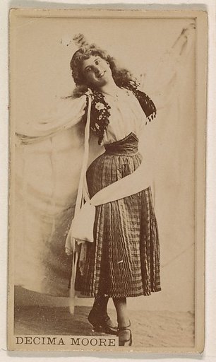 Decima Moore, from the Actresses series (N245) issued by Kinney Brothers to promote Sweet Caporal Cigarettes
