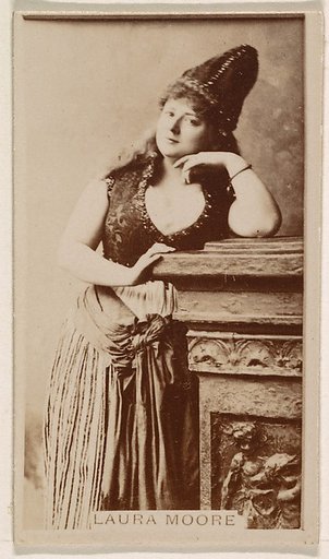 Laura Moore, from the Actresses series (N245) issued by Kinney Brothers to promote Sweet Caporal Cigarettes