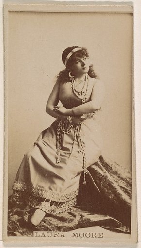 Laura Moore, from the Actresses series (N245) issued by Kinney Brothers to promote Sweet Caporal Cigarettes