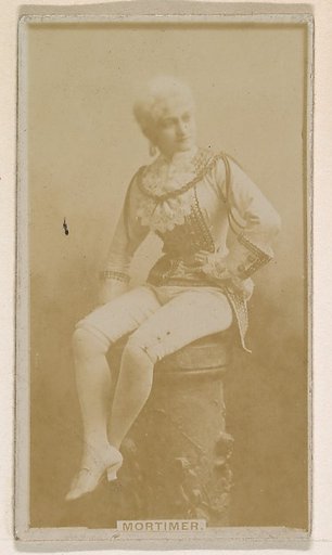Miss Mortimer, from the Actresses series (N245) issued by Kinney Brothers to promote Sweet Caporal Cigarettes