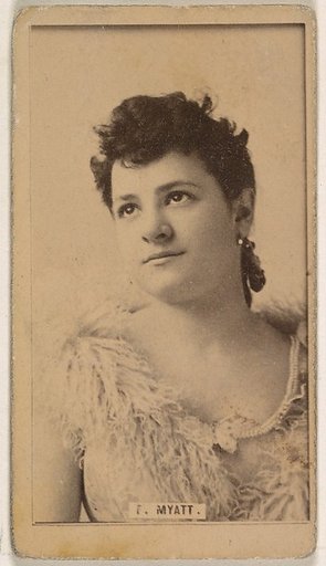 Miss Myatt, from the Actresses series (N245) issued by Kinney Brothers to promote Sweet Caporal Cigarettes